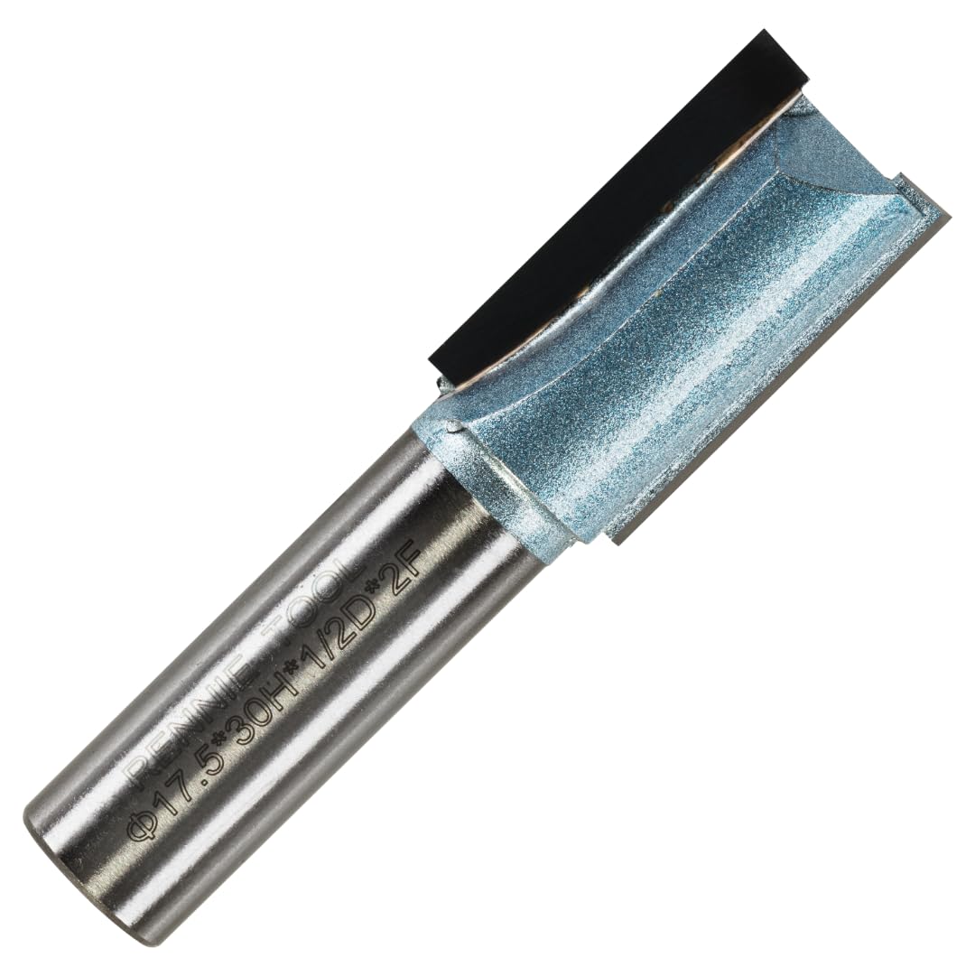 Rennie Tools - 17.5mm (11/16") Cutting Diameter x 30mm Flute x 1/2" Shank TCT Tipped 2 Flute Straight Router Cutter Bit. Compatible With Makita Trend Festool Hikoki Dewalt Router Etc 17.5mm Router Bit