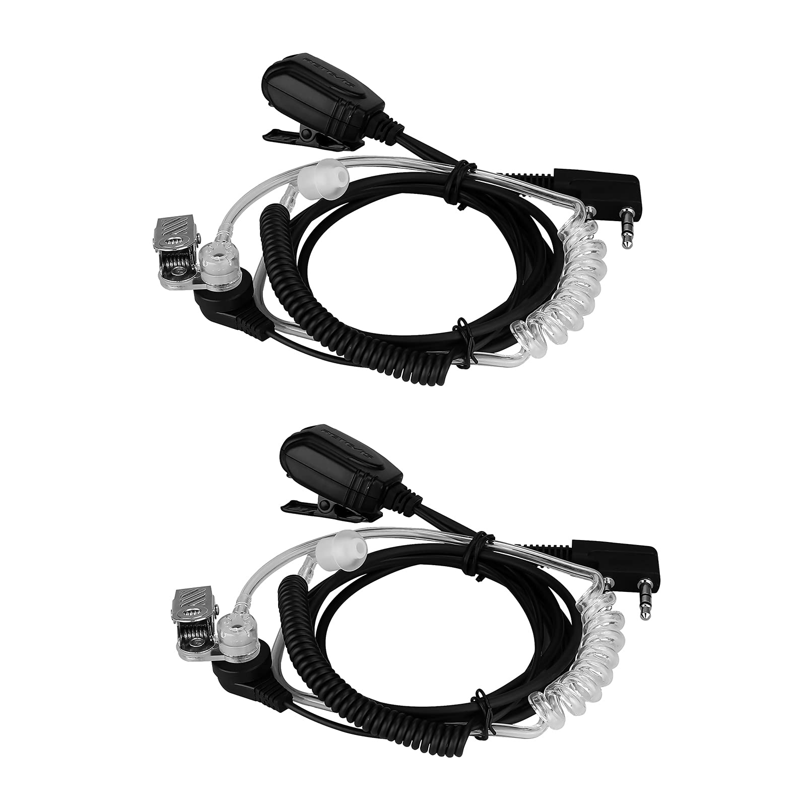 Retevis EAK005 Walkie Talkie Earpiece Compatible with 2 Way Radios RT619 RT622 RT668 Baofeng UV 5R 888s eSynic Clearer Sound Two Way Radio Headset with Acoustic Tube Coil Design (2 PCS)