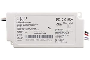 ERP POWER ESS010W-0250-42 ESS010 Series 10.5 W 250 mA 42 V Output Max Constant Current LED Driver - 1 item(s)