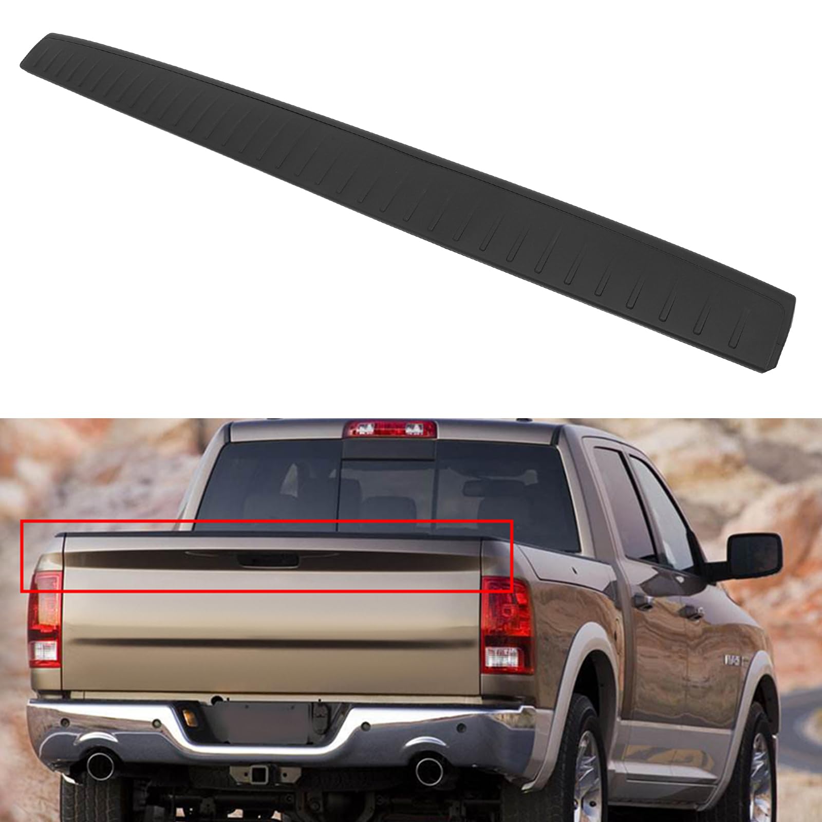 Photo 1 of ** MISSING/LOOSE HARDWARE**
cciyu Tailgate Cap Molding 82209867 Compatible with 2002-2009 for Dodge Ram 1500 2500 3500 Top Rear Tailgate Moulding Trim,Matte Black