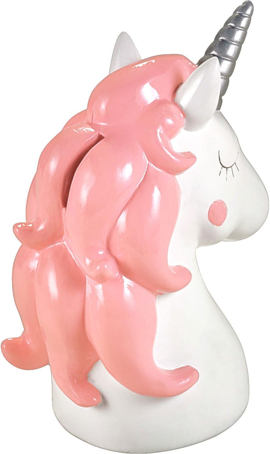 Mousehouse Gifts - Unicorn Head Piggy Bank for Children Unicorn Money Bank for Girls, Pink, White - Image 4