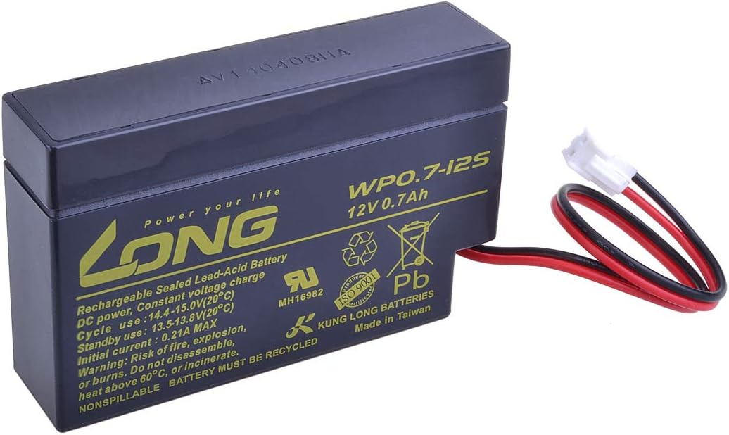 LONG PBLO-12V000.7 12V 0.7 Ah Lead-Acid Battery JST (WP0.7-12S)