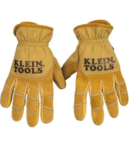 Klein Tools 60608 Work Gloves, All-Purpose Premium Leather Gloves
