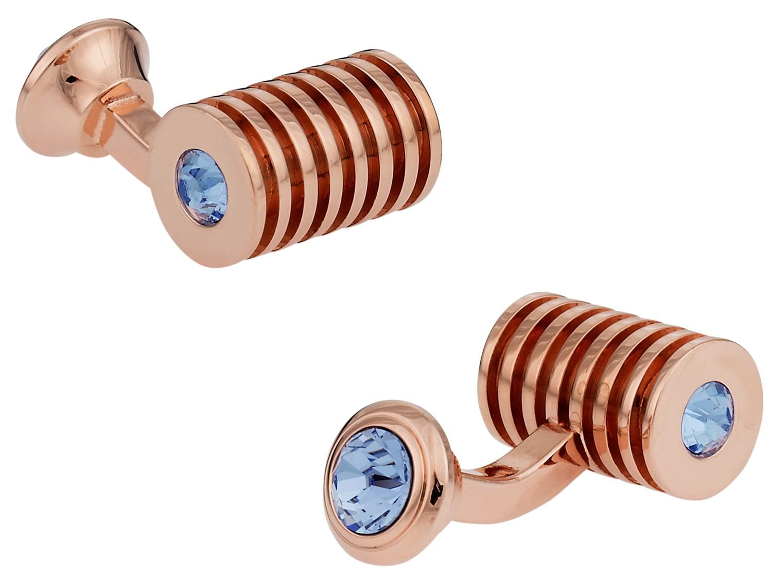 Rose Gold Light Sapphire Crystal Double Cufflinks