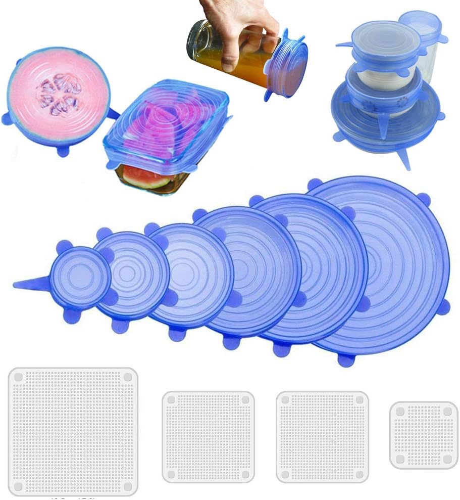 Neego Siliconen Stretch Deksels Herbruikbare Siliconen Voedselhoes Bpa Vrij Uitbreidbare Siliconen Bowl Deksels Voor Platters Vaatwasser Potten Oven Vaatwasser Magnetron Vriezer Veilig 10 Stuks Met Verschillende Maten Amazon Nl