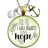 Gutsy Goodness Faith Ocean Theme Necklace Handmade Christian Bible Verse Message Jewelry 24" and 36" Chains, Pendants with Quote Card, Gift Box
