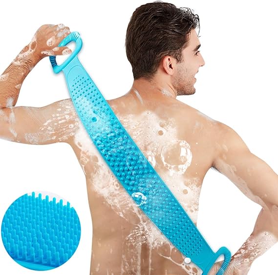 Inmorven Back Scrubber for Shower Extended Silicone Body Brush 76 cm/30