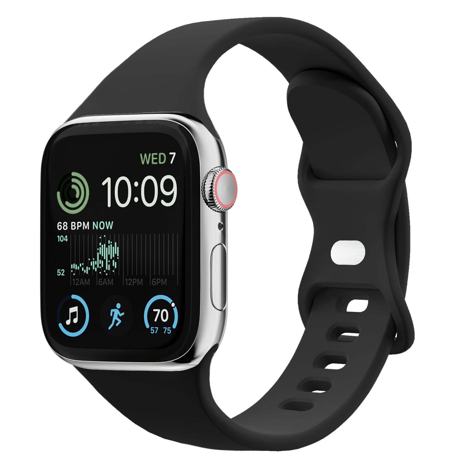 Photo 1 of Foufousun Sport Bands Compatible with Apple Watch Band Ultra 2/Ultra SE Series 10/9/8/7/6/5/4/3/2/1 Silicone iWatch Band 38mm 40mm 41mm 42mm 44mm 45mm 46mm 49mm for Women/Men