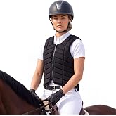 Twistover Horse Riding Rodeo Safety Vest Protective Cotton Adult Women | Small Equestrian Protective Equipment,Unisex Black
