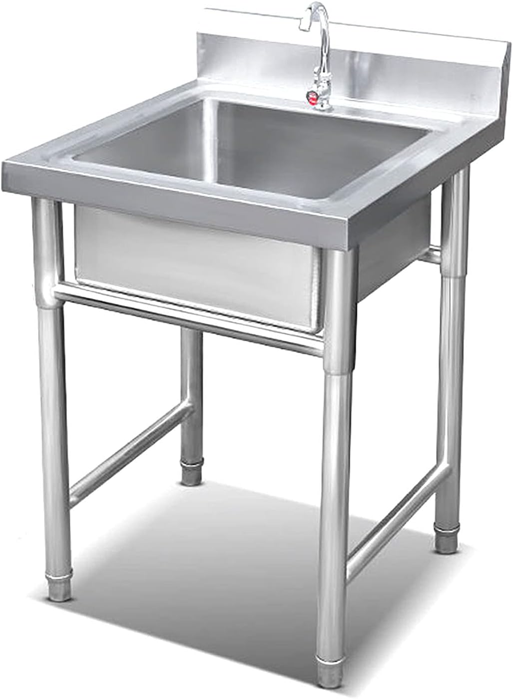 LINGZE Kitchen Sink Stainless Steel Large Bowl with Stand,Catering