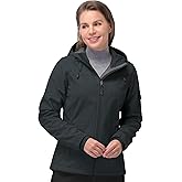33,000ft Women's Softshell Jacket, Fleece Lined Warm Jacket Light Hooded Windproof Coat for Outdoor Hiking