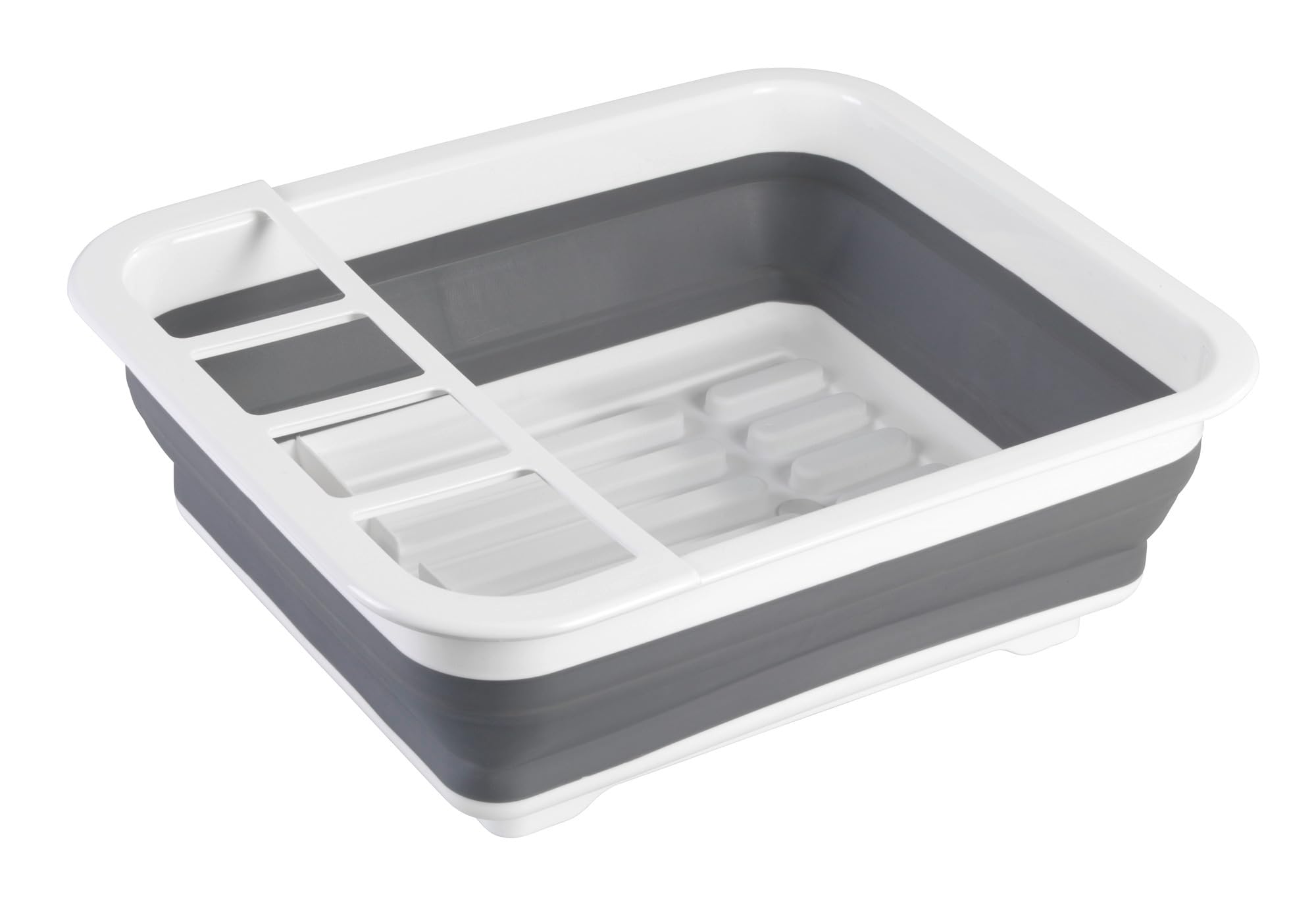 WENKO 54780100 Dish rack foldable white/grey - Polypropylene, 36.5 x 13 x 31 cm, White