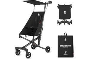 QPLAY Ultra Lightweight Travel Stroller for Baby Aged 6-36 Months, Small Compact Folding Stroller with Backpack & Sun Visor for Kids Ages 1 to 3 Years Old - Fits Airplane Easy Carry and Storage