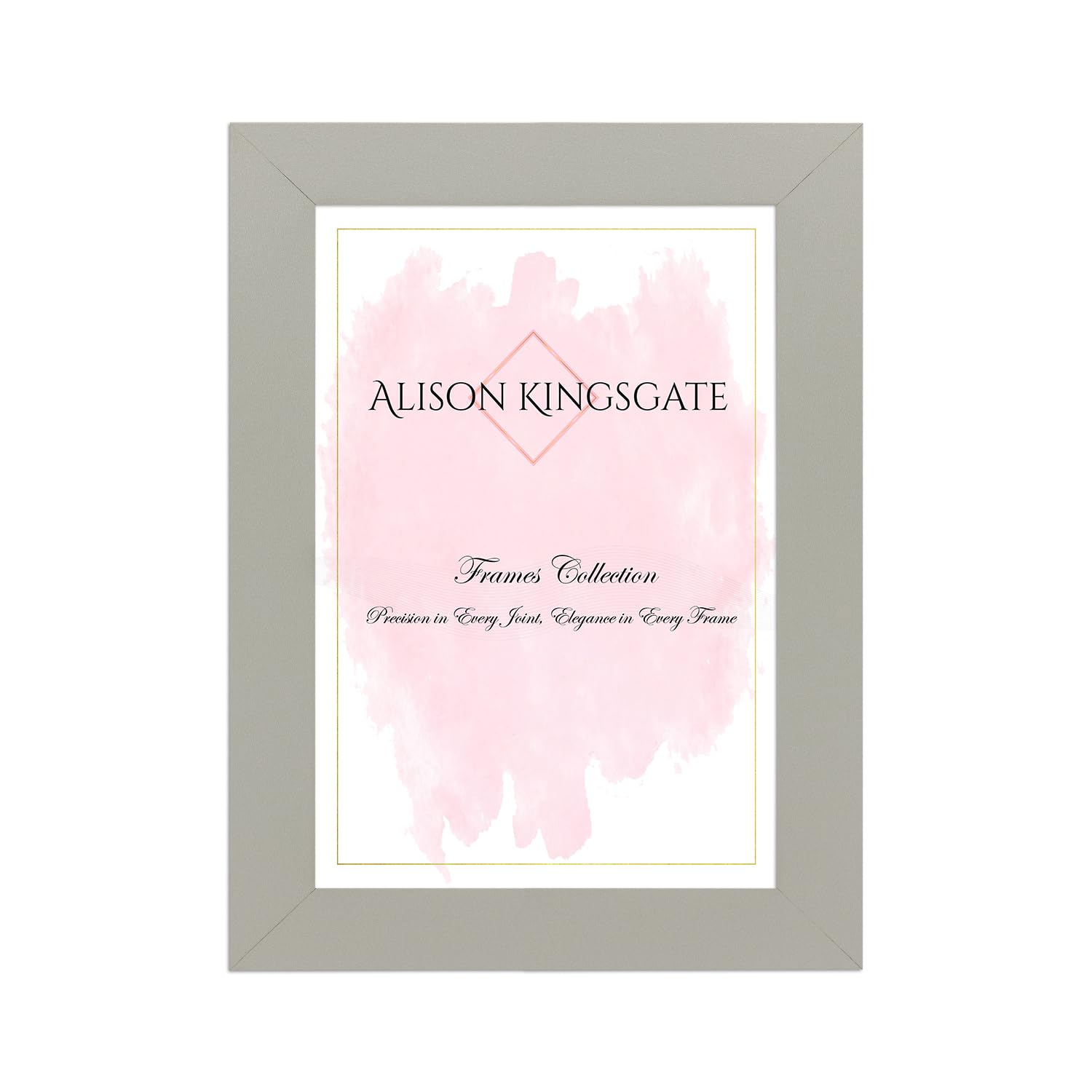 Alison Kingsgate Modern A4 Light Grey Picture Frame - Engineered Wood Photo Frame with Shatterproof Perspex Front - Ideal for Posters, Certificates & Artwork — image 1