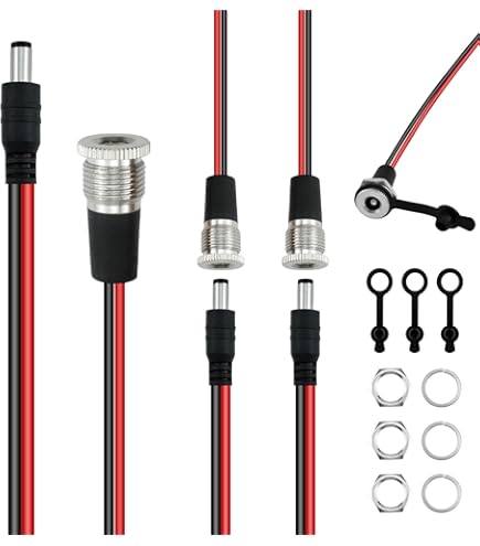 10-Pack 5.5x2.1mm DC Power Jack Sockets - 8A-10A Female Panel Mount Connectors With Dust Plugs