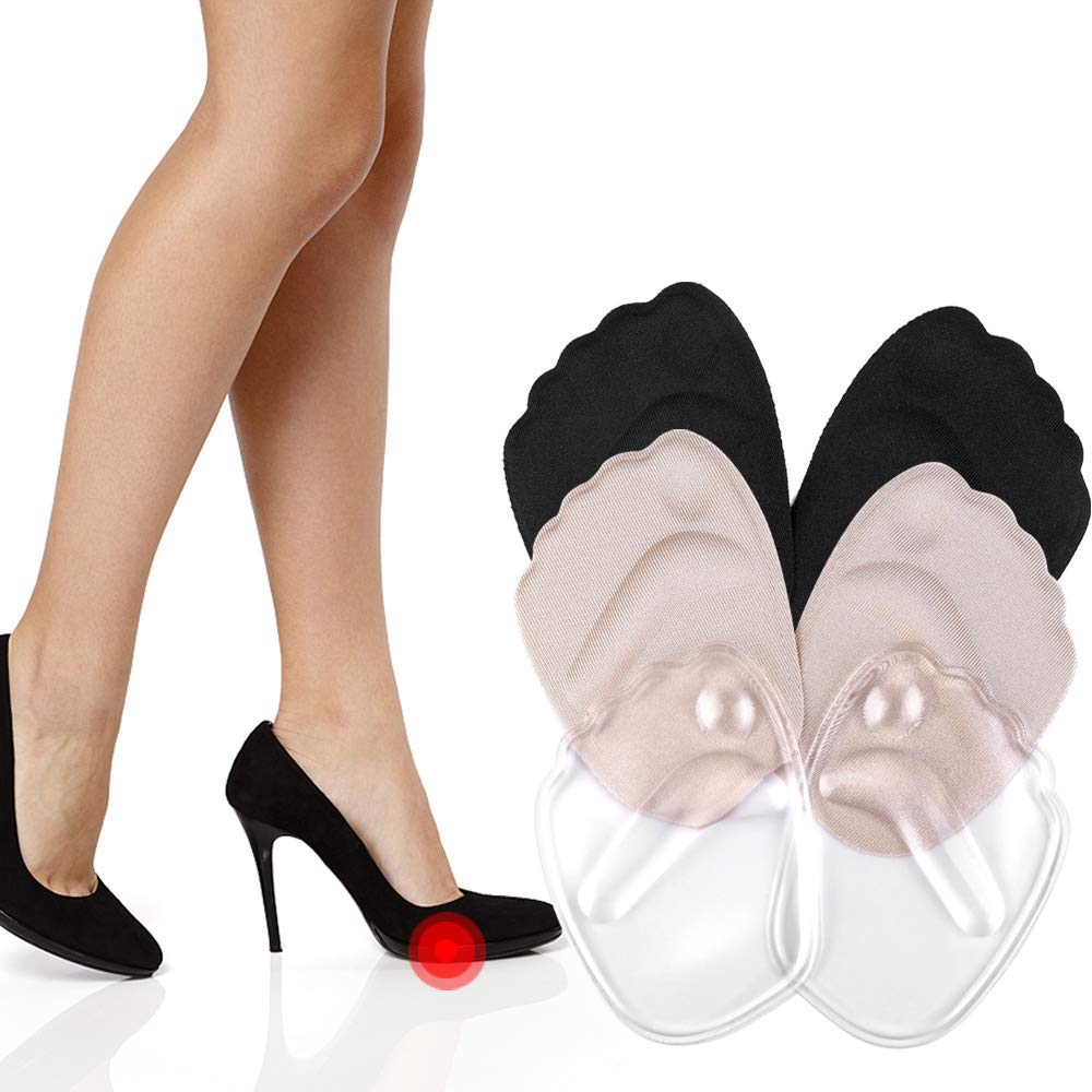 Gel Ball of Foot Cushion, 3 Pairs High Heels Shoes Inserts Forefoot Pads Foot Pain Relief Metatarsal Pads Reusable Ball of Foot Cushion for Women (Mixed Color 3 Pairs)
