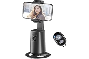 BTEDZSW Auto Face Tracking Tripod - 360° Rotation Auto Tracking Phone Holder, No App, Phone Camera Mount with Remote and Gesture Control, Rechargeable Smart Shooting Holder for TIK Tok, Vlog, YouTube Video