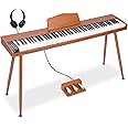 Efghfdh 88 Key Digital Piano for Beginner, Full-Size Electric Keyboard with Semi-Weighted Keys, 200 Voices, 200 Rhythms, 89 Demo song, Piano Keyboard Include 3 Piano Style Pedals, Power Supply, Stand