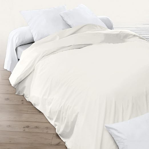 Cotton Duvet Cover 260 x 240 cm Ivory Amazon.co.uk Kitchen & Home