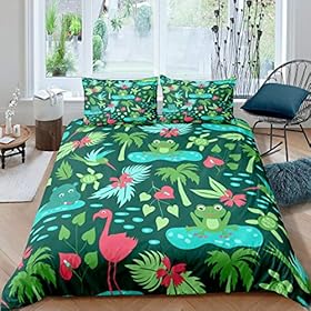 Erosebridal Kids Flamingo Bedding Set King Size for Boys Girls Children Tortoise Sea Turtle Comforter Cover Frog Cute… 61cw%2By09t7L