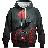 QTAGTESS Novelty Long Sleeve Hoodie Funny Fashion Gothic Skull Sweatshirts