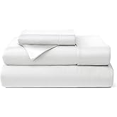 Cosy House Collection 100% Rayon Derived from Bamboo Bed Sheet Set - Cooling, Breathable, Silky Soft 3-Piece Deep Pocket Bedding Set (Twin, White)