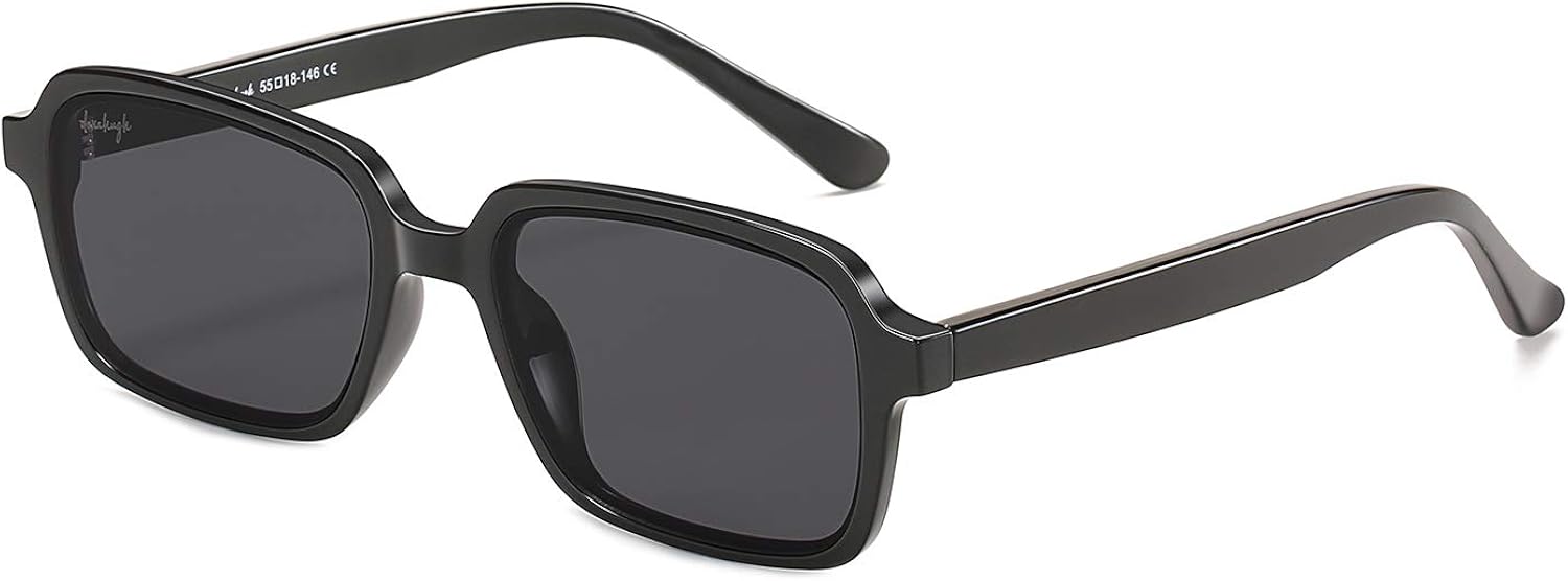Donahugh Acetate Rectangular Sunglasses (Black) Clothing