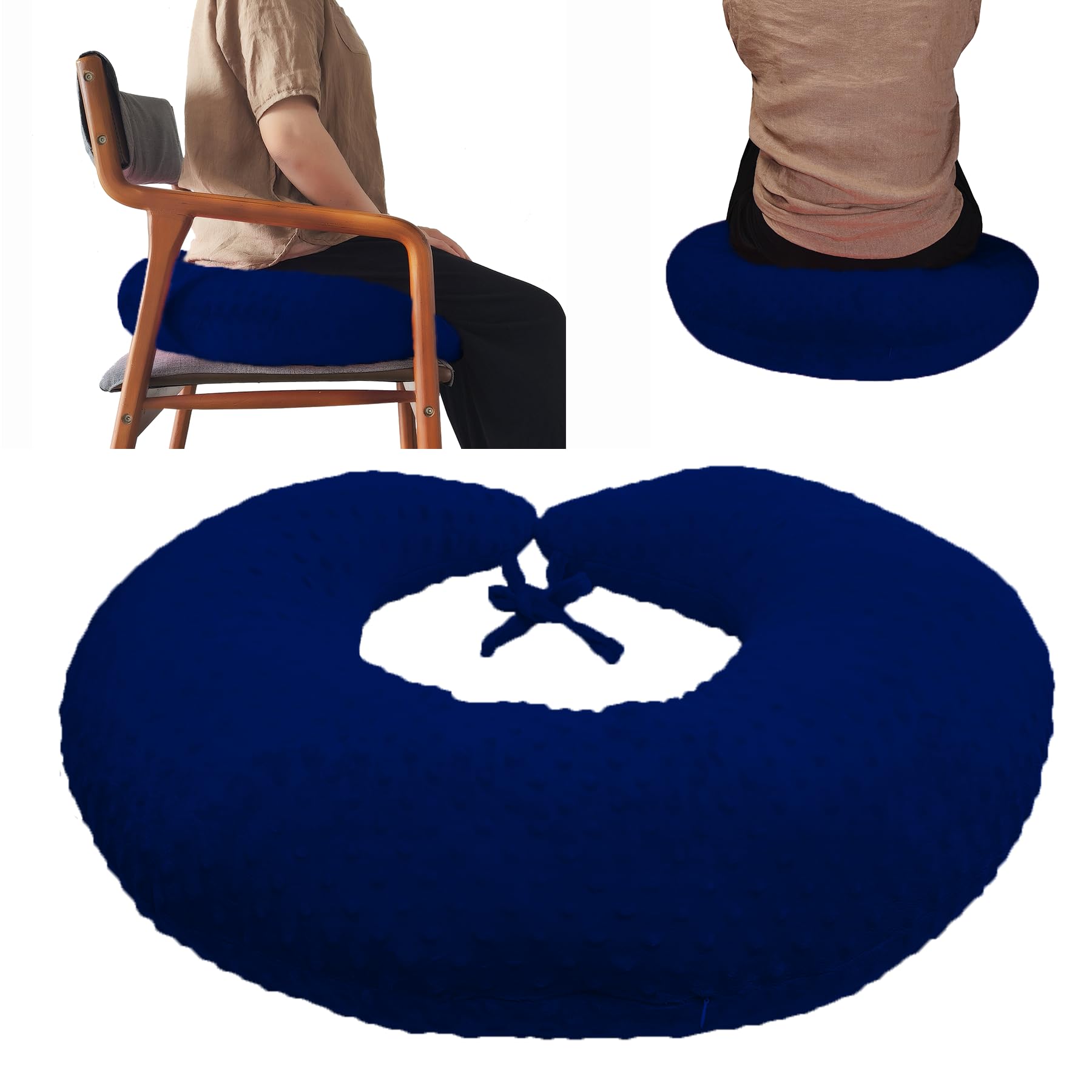 Photo 1 of coceyese BBL Pillow After Surgery for Butt Sleeping, Brazilian Butt Lift Pillow Post Surgery Recovery for Sitting Sleeping Driving Donut Pillow for Woman Lumbar Back Cushion Seat Foam (Blue)