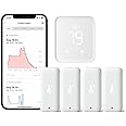 SwitchBot Wi-Fi Humidity Sensor 4 Pack with Hub 2 (Matter Enabled), IP65 Indoor Outdoor Thermometer Wireless, Humidity/Temperature/Dewpoint/VPD Sensor with Smart Alerts, Compatible with Alexa