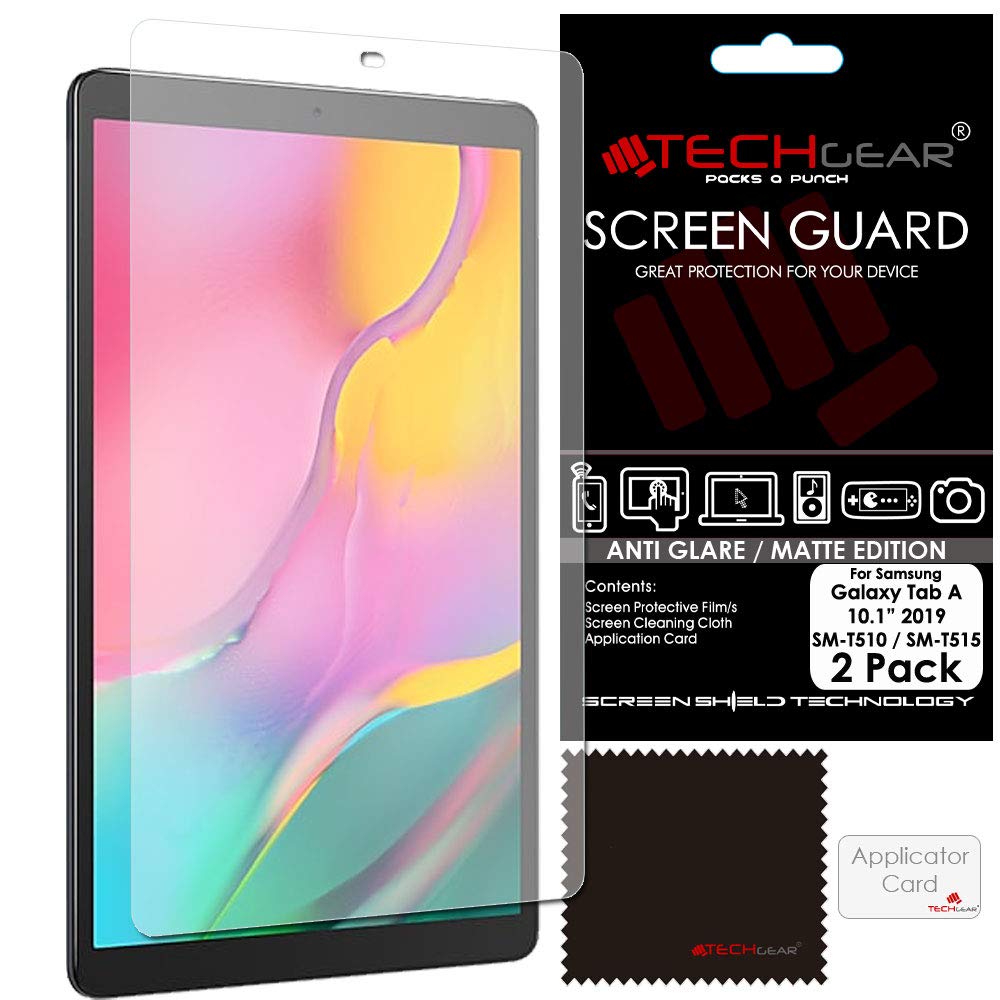 TECHGEAR [Pack of 2 Anti-Glare Screen Protectors for Samsung Galaxy Tab A 10.1" 2019 (SM-T510 / SM-T515), MATTE Screen Protectors Guard Covers