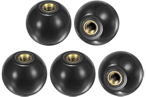 M METERXITY 5-Pack Threaded Ball Knobs, M6 Female Thread 25mm Dia. Thermoset Ball Knob for Lathe/Machine/Lawn Mowers, Round P