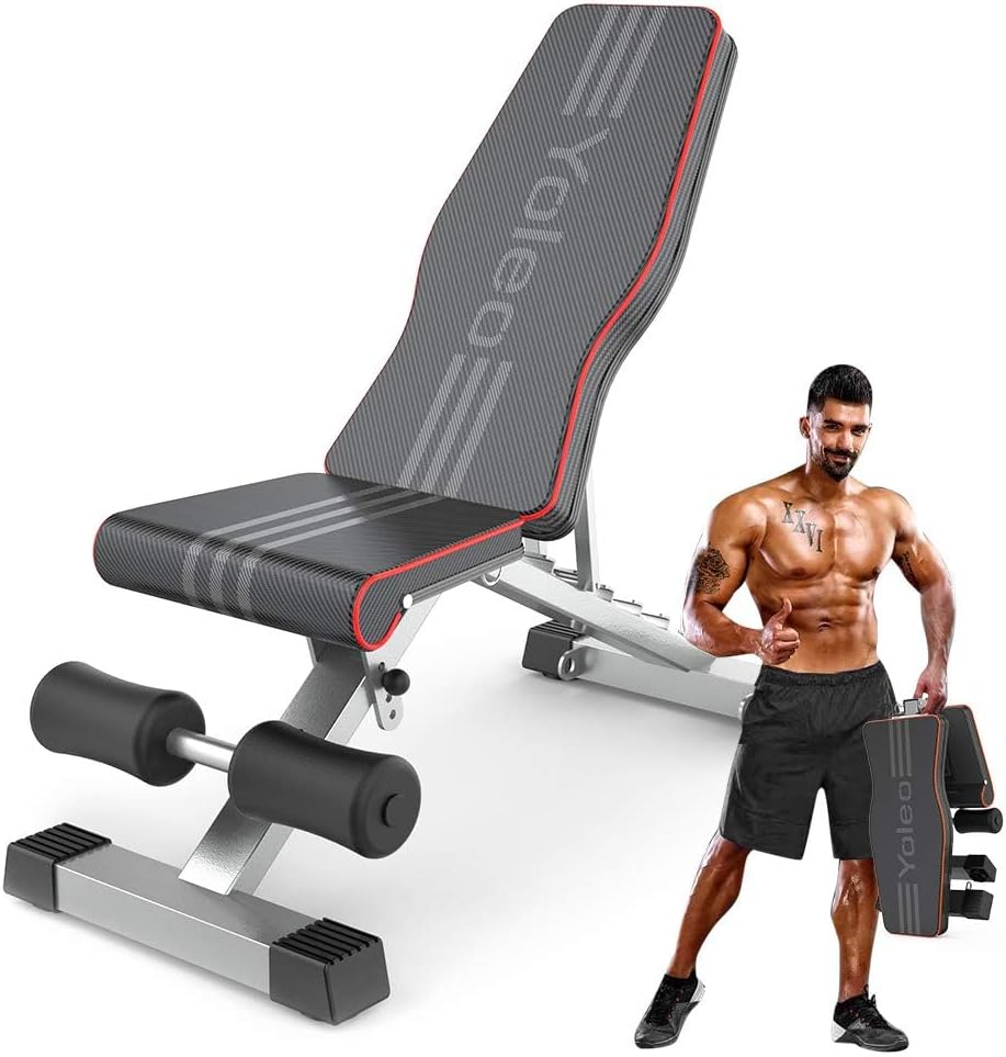YOLEO Weight Bench 660LB 300KG Adjustable Foldable Incline Decline