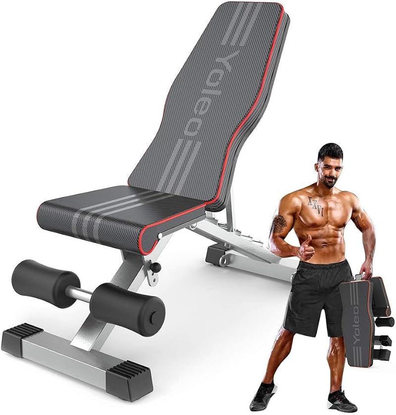 YOLEO Weight Bench 660LB 300KG Adjustable Foldable Incline Decline