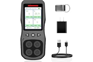 ZYKYCX 4 Gas Monitor Multi Gas Detector for O2, CO, H2S, Combustible Gas Tester, Rechargeable 4 Gas Leak Detector, Digital Ga