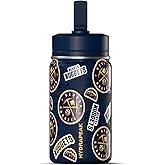 Hydrapeak x NBA Officially Licensed Denver Nuggets 14oz Mini Kids Water Bottle with Straw Lid and Handle Reusable Stainless Steel Double Wall Insulated Spill Proof Sports Gift for Boys Girls