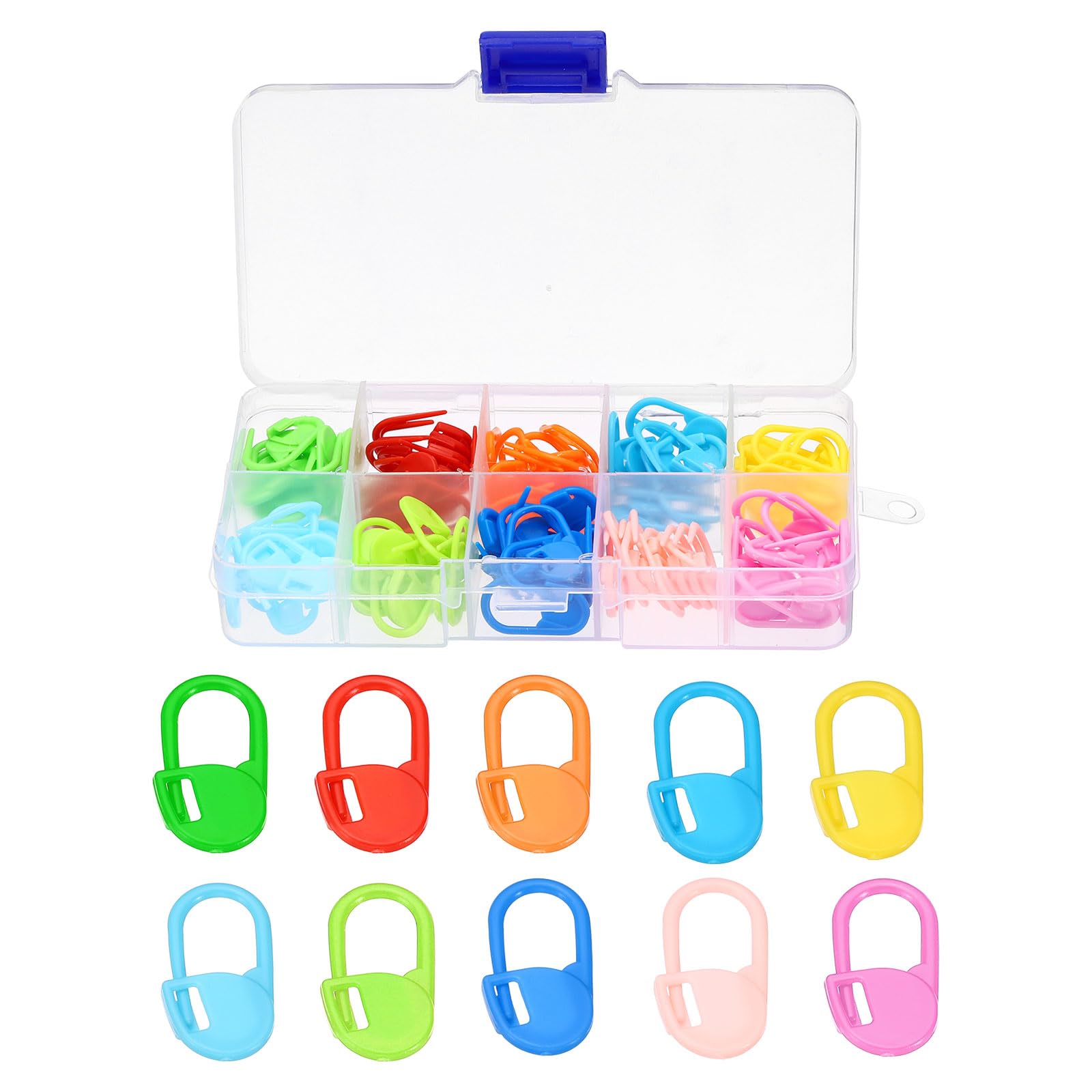 PATIKIL Colorful Crochet Stitch Markers, 240 Pack Plastic Knitting Markers Locking Stitch Marker with Clear Storage Box for Sewing Crocheting DIY Craft