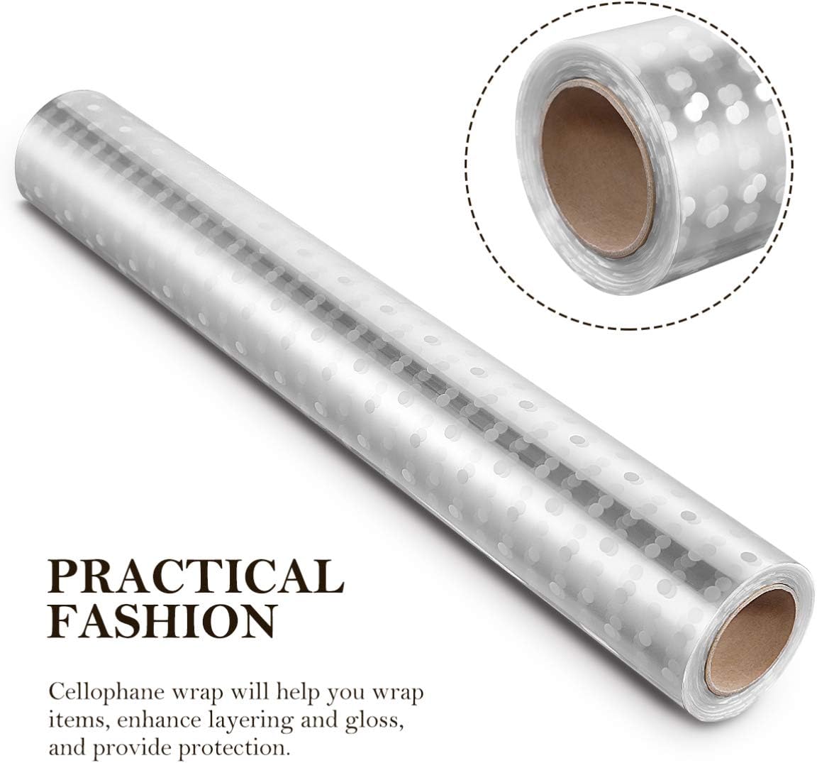 NUOBESTY Clear Cellophane Wrap Roll | 2.5 Mil Thickness Gift Wrap Cellophane Roll Cello Rolls for Gifts Baskets Flowers Arts Crafts: Health & Personal Care
