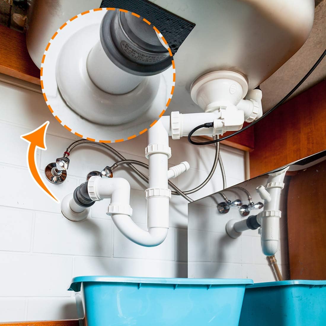 sourcing map 50mm Pipe Cover Decoration PP Plastic Water Pipe Escutcheon White 8pcs, 51.5 mm - Image 5