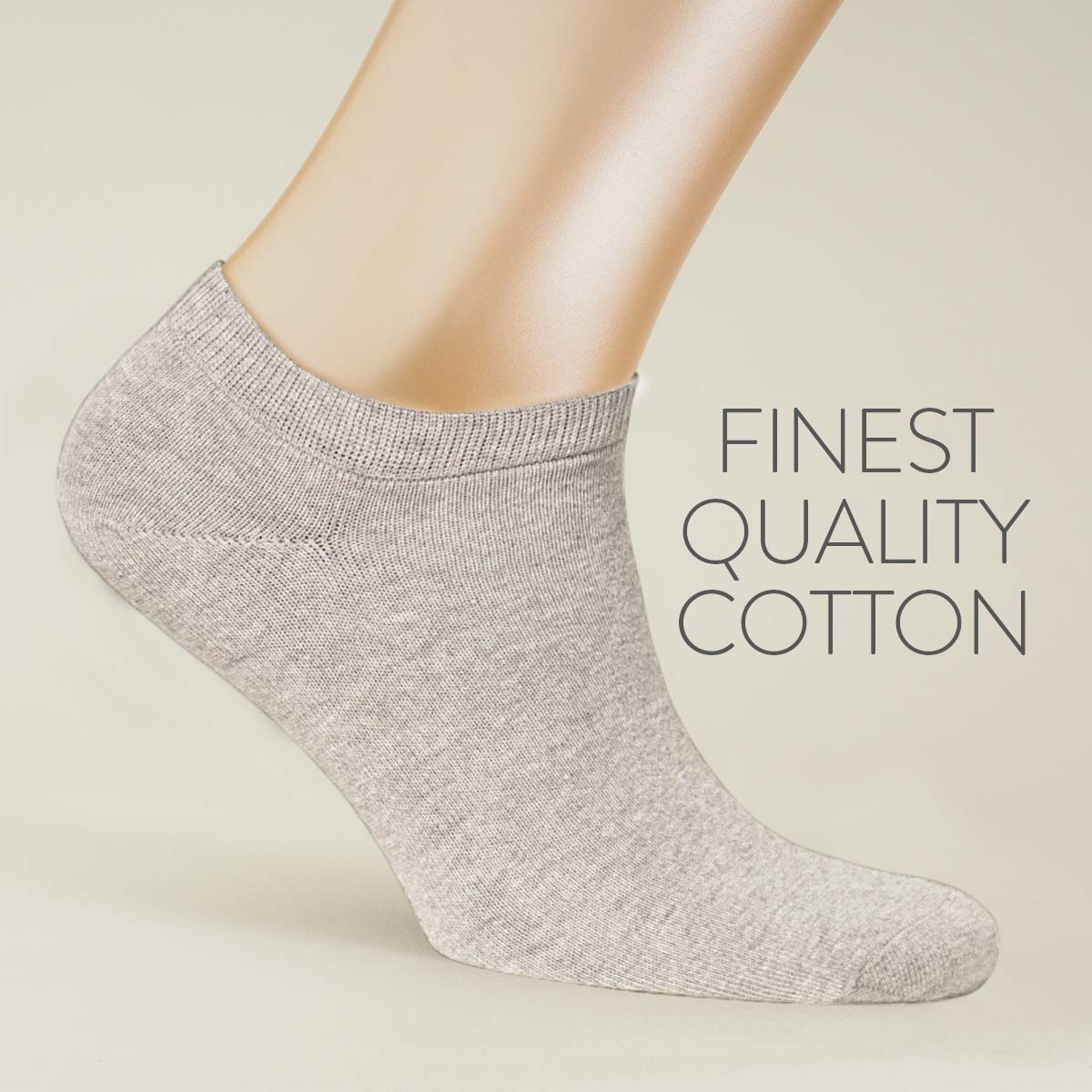 ALL ABOUT SOCKS Sneaker Socken Herren 47-50 grau (5er Pack) - Kurzsocken Baumwolle - Sneakersocken Herren - Mix (grau, weiss, schwarz) 2