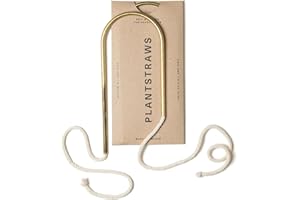 Plantstraws Beautiful Self-Watering Wick System for Effortless Plant Care, Automatic Drip Irrigation, Sustainable & Stylish Scandinavian Design, Ideal for House Plants (S, Brass Patina)