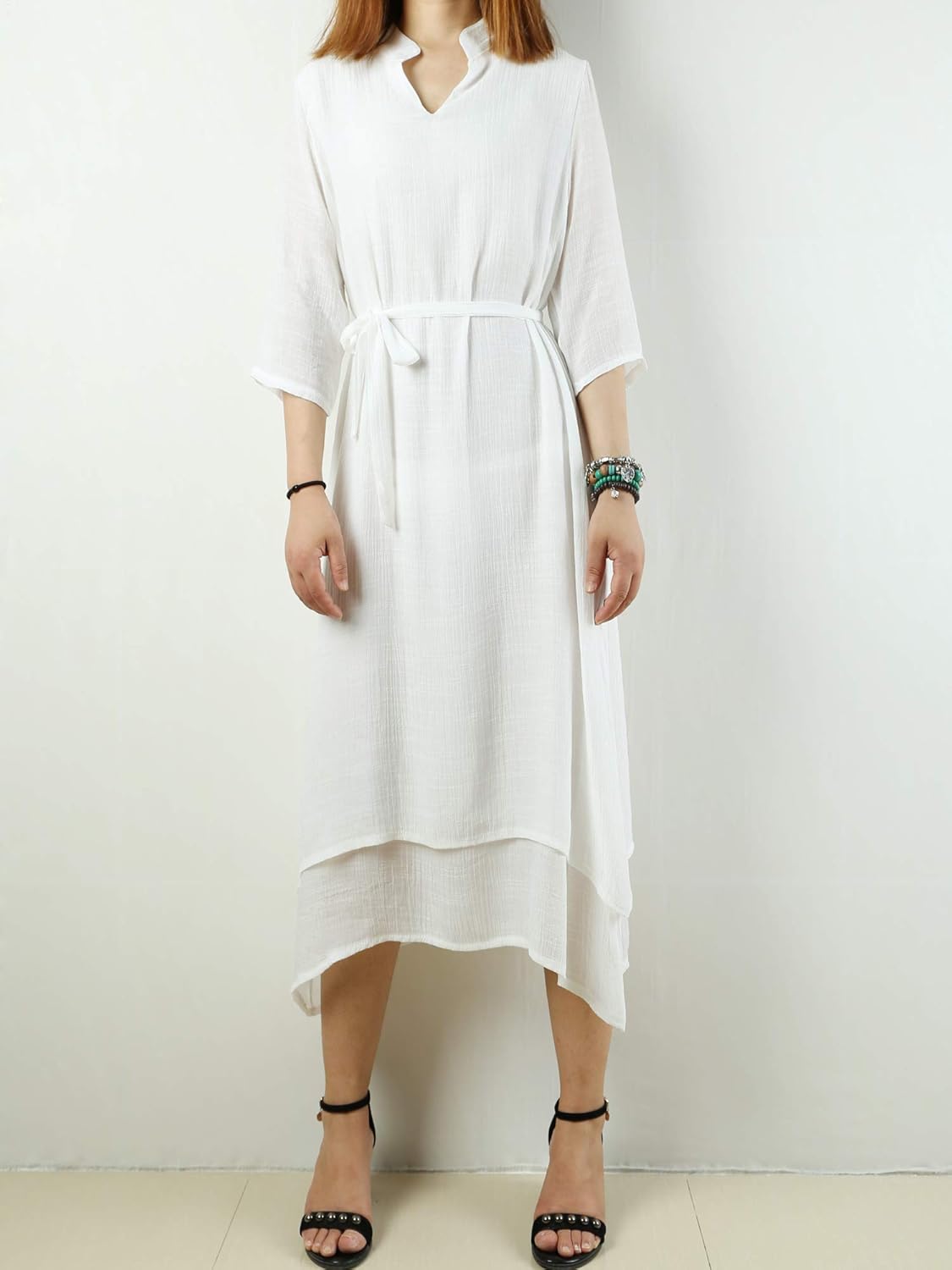 white linen dress plus size