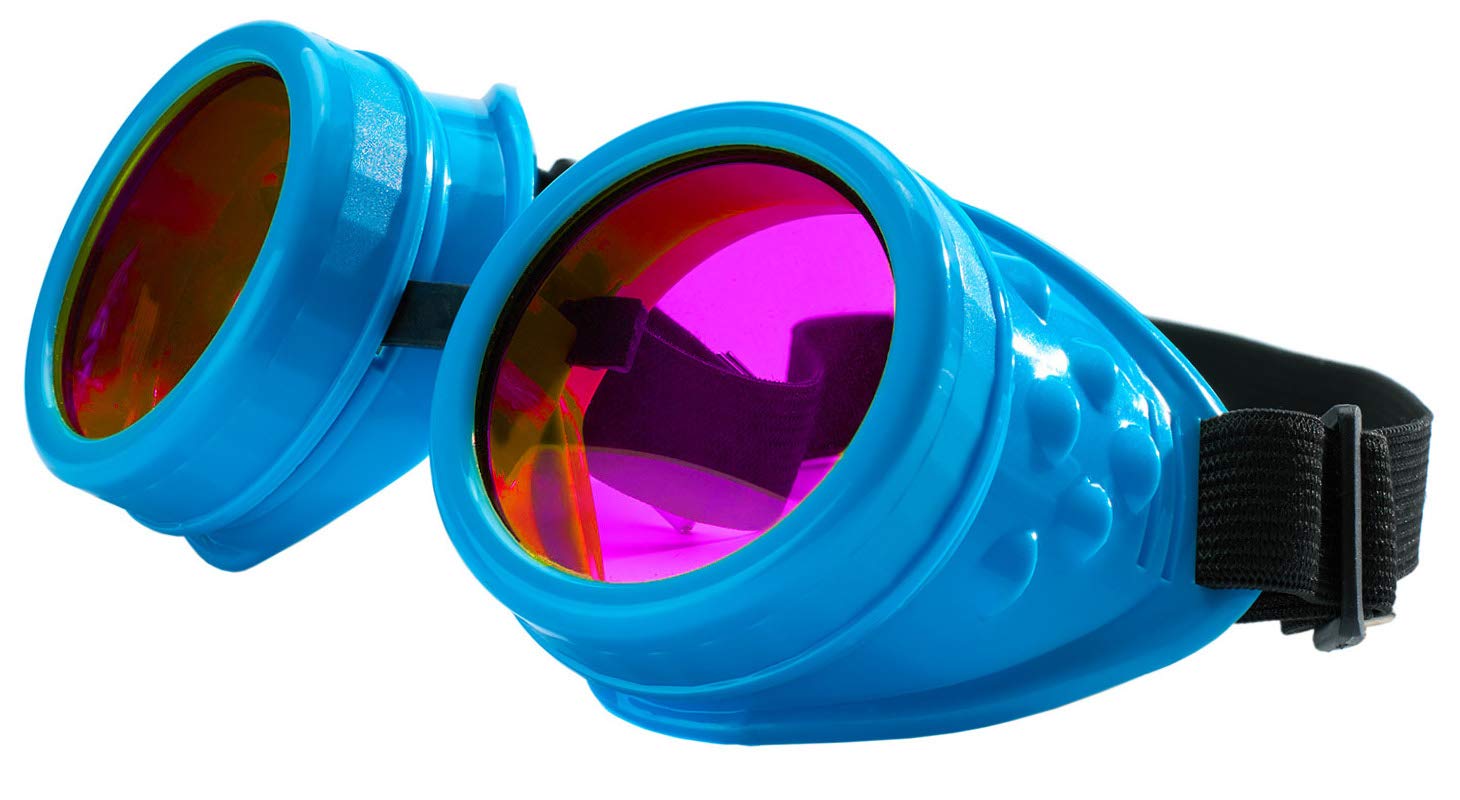 4sold Round Rave Novelty Cosplay Steampunk Goggles UK Ultra Premium Quality Steampunk Goggles Cyber Glasses Glasses Victorian Punk Style Welding Cosplay in a Gothic Style Goth Rustic Rivet Vintage