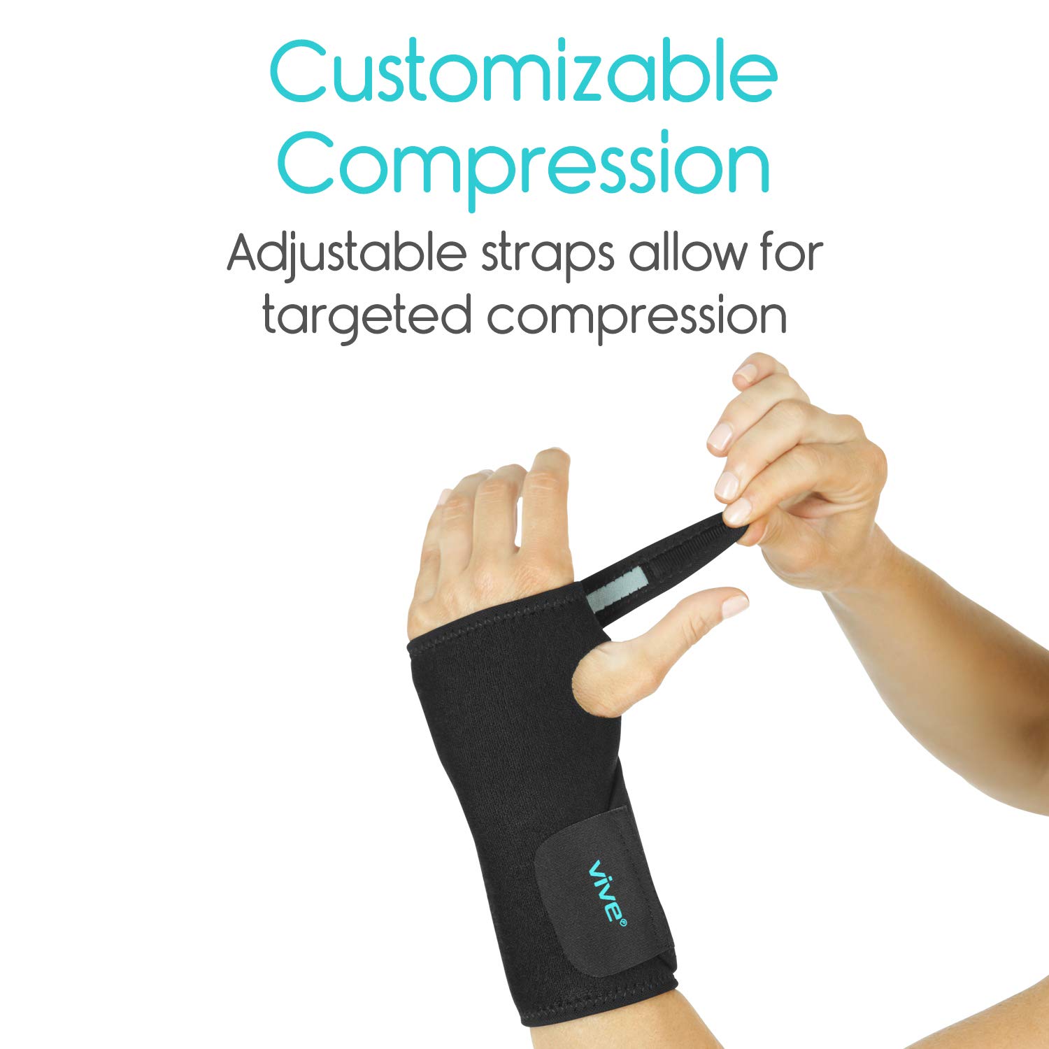 Vive Wrist Brace Carpal Tunnel Hand Compression Support Wrap for Men