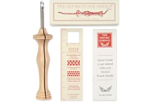 The Oxford Punch Needle #10 (1/4 inch Loop) Regular Point Punch Needle | Patented Design | Ergonomic Natural Wood Handle | Electropolished Steel Tip | Ideal for Rug Hooking