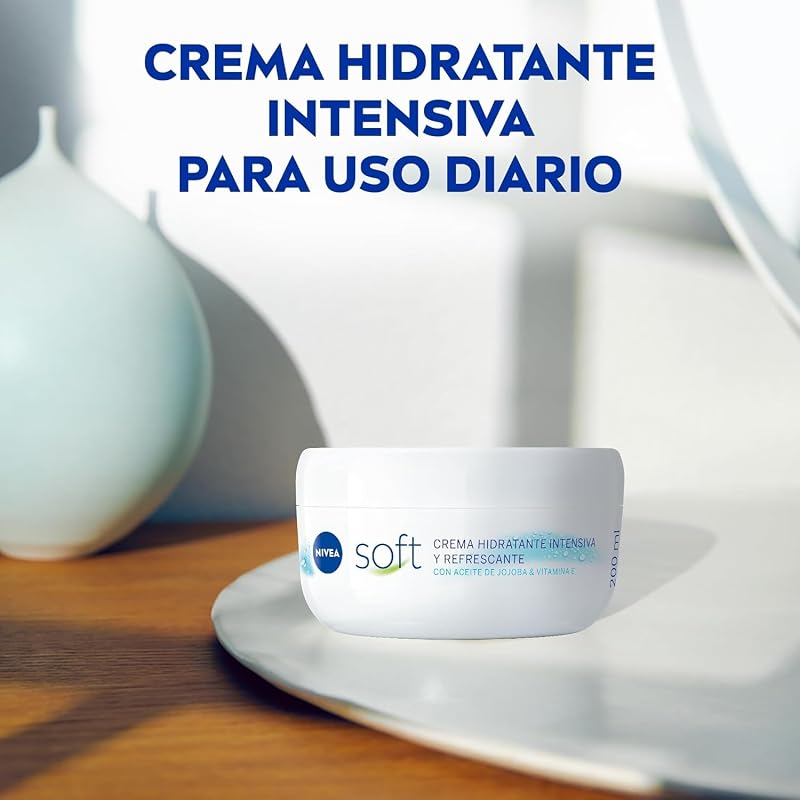 Creme macio (1 x 75 ml), multiusos com óleo de jojoba e vitamina E, hidratante intensivo para cuidados de pele facial, corpo e mãos, sem parabenos