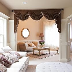 ELKCA Thick Chenille Window Curtains Valance for