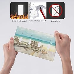 Spshian Light Switch Cover Beach Chair Seascape