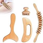 AOMINOHOMA Wood Therapy Massage Tools 4-in-1 Lymphatic Drainage Massage Maderoterapia Kit Wooden Massager Body Sculpting Tools for Muscle Pain Relief, Anti-Cellulite Body Shaping