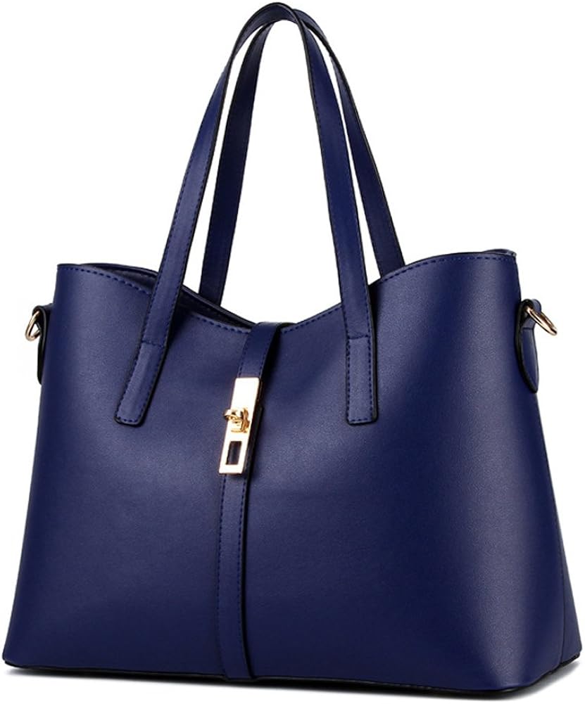 royal blue leather tote bag