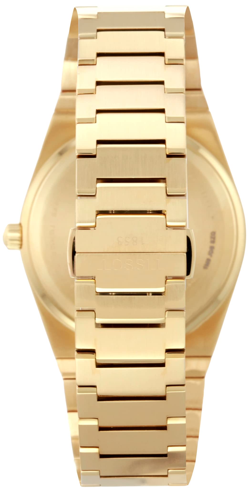 Tissot Mens PRX 316L Stainless Steel case with Yellow Gold PVD Coating Quartz Watch, Yellow, Stainless Steel, 12 (T1374103302100)